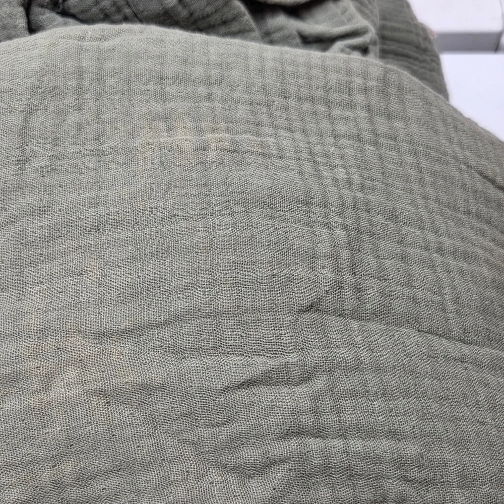 QUINCE Organic Airy Gauze Duvet Cover Set Full/Queen Olive 6664 - Picture 11 of 13